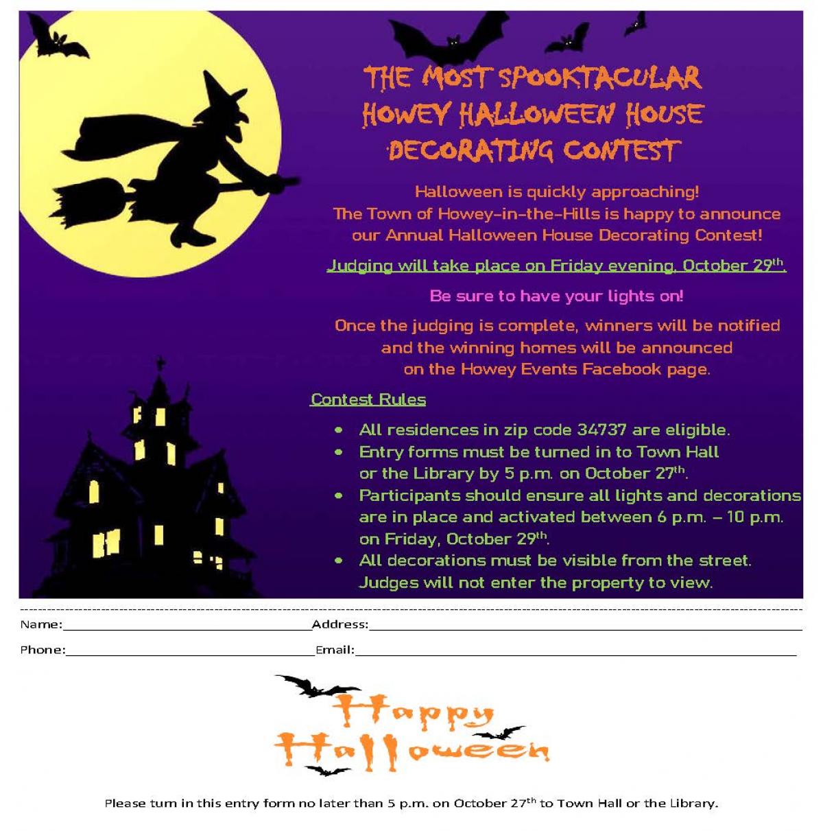 Howey Halloween House Decorating Contest