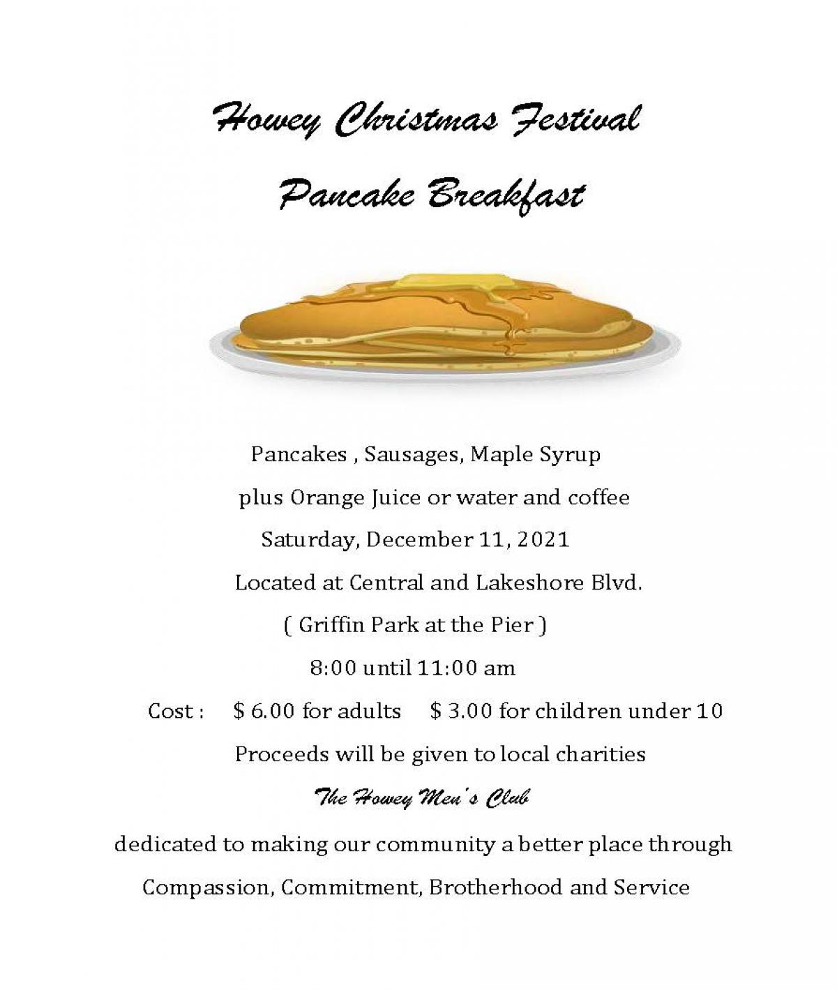 Howey Christmas Festival Pancake Breakfast Announcement
