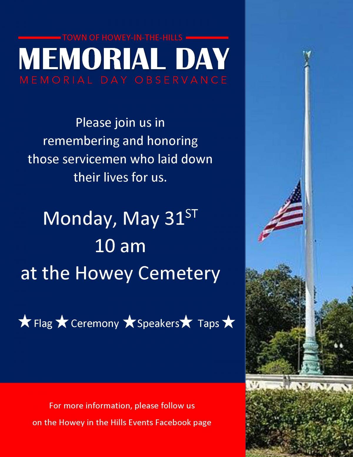 Memorial Day Observance Ceremony Howey In The Hills Florida