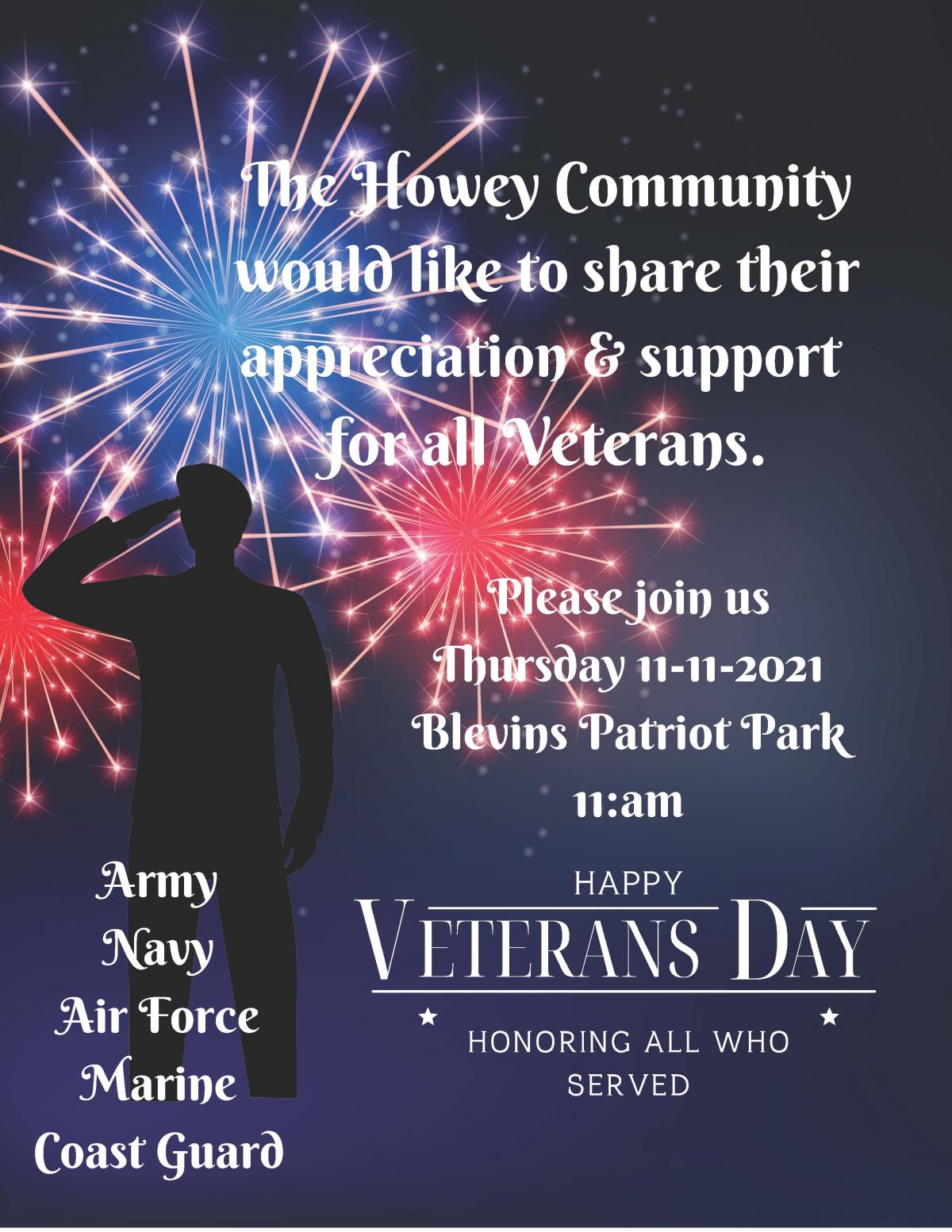 Veterans Day Announcement