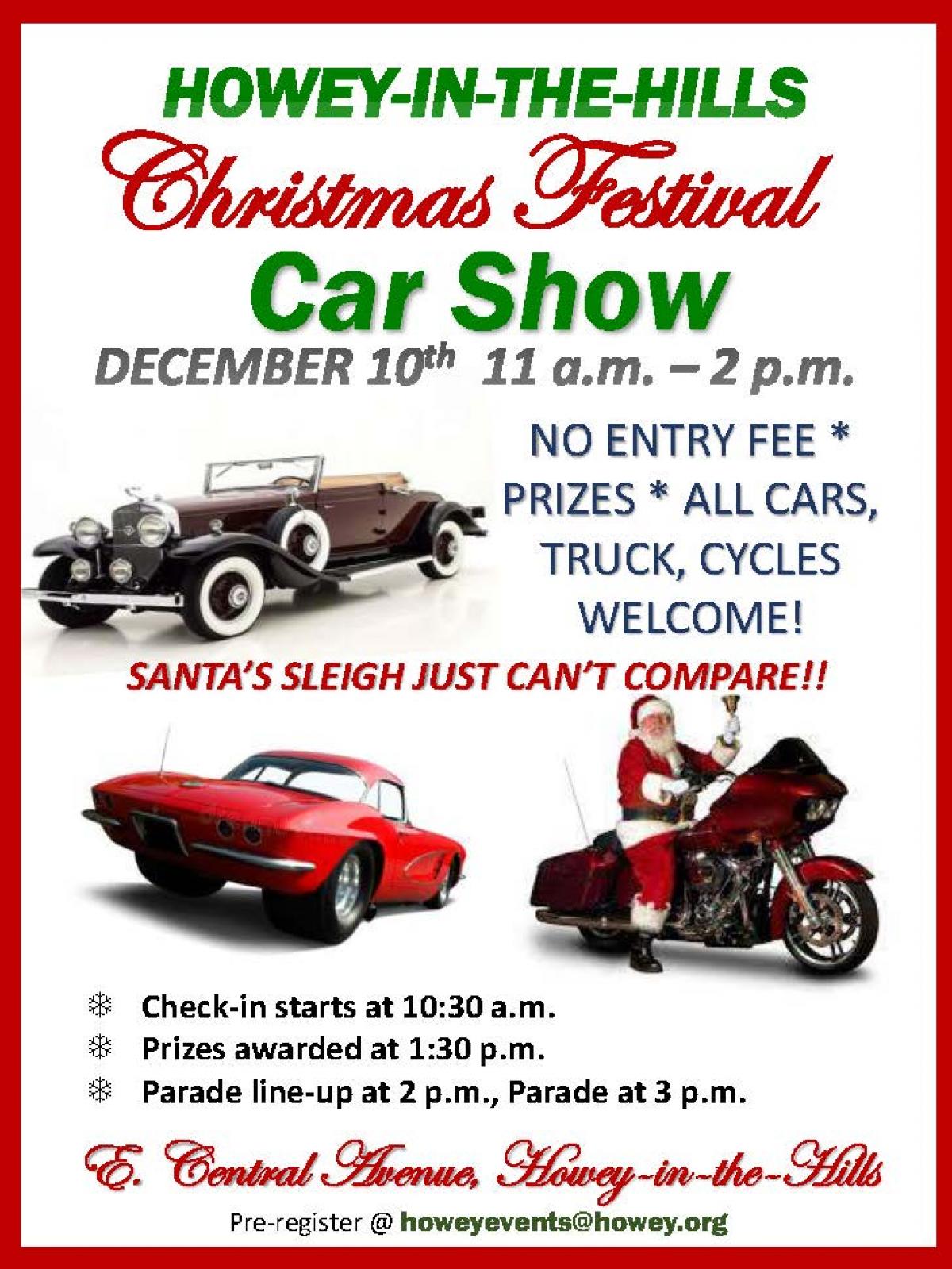 Howey Christmas Car Show flyer