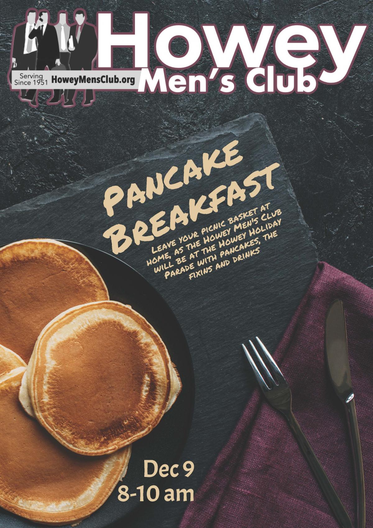 Howey Men's Club Pancake Breakfast flyer Howey Men's Club Pancake Breakfast flyer