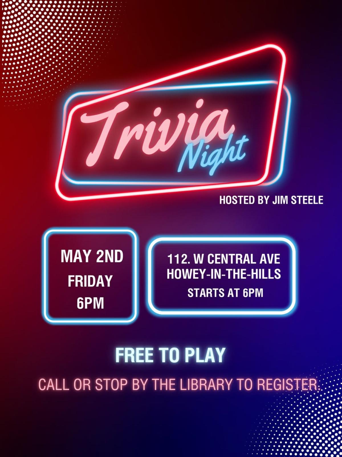Trivia Night Notice Trivia Night Notice