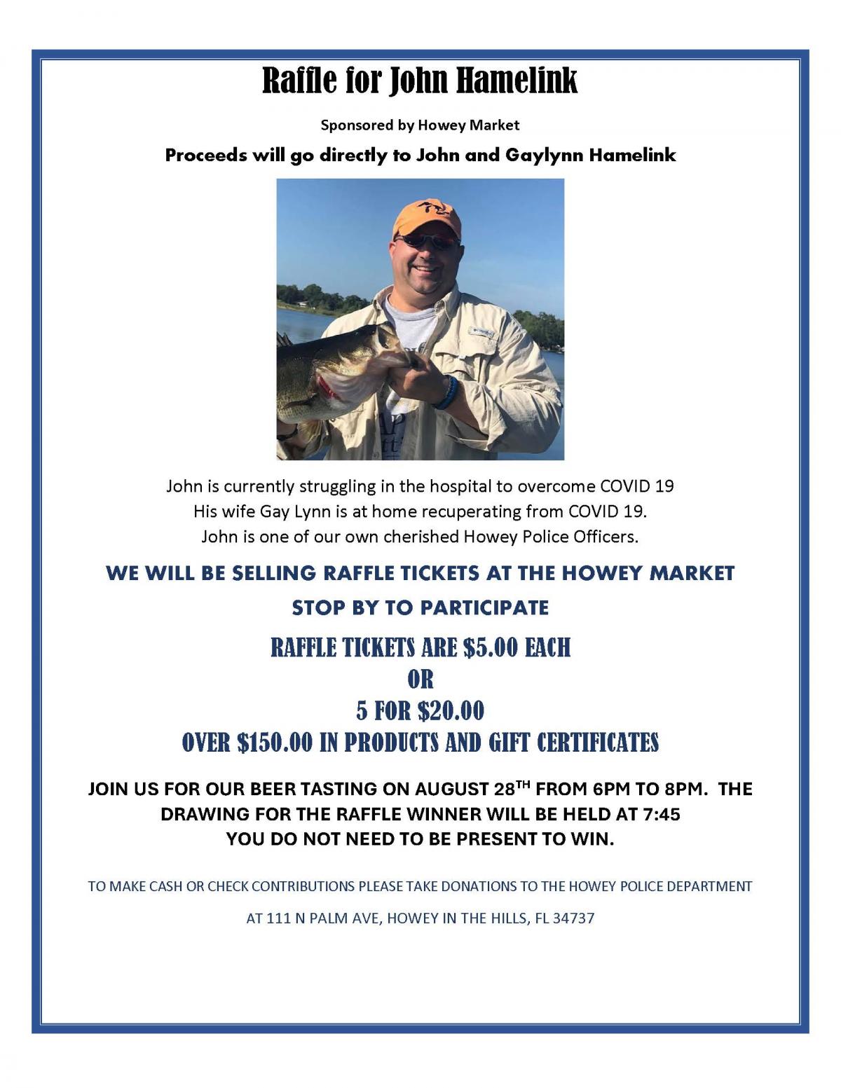 Notice of Fundraiser for Officer John Hamelink